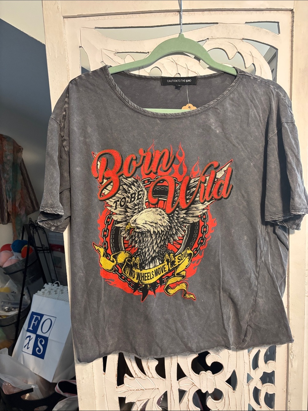Born to Be Wild Eagle Graphic Tee - Gray